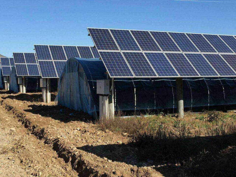 Array mounted over a rural shed structure